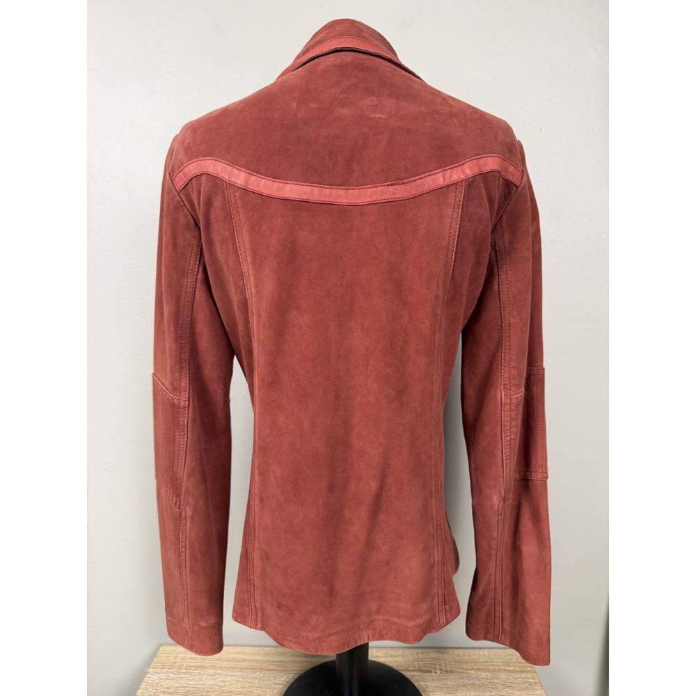 Vintage The Territory Ahead Red Suede Leather Jacket XS Boho Western Retro‎ Y2K - Picture 2 of 15